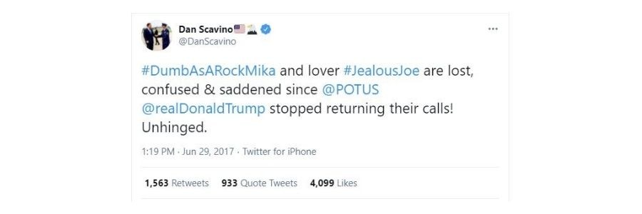 Tweet from Dan Scavino