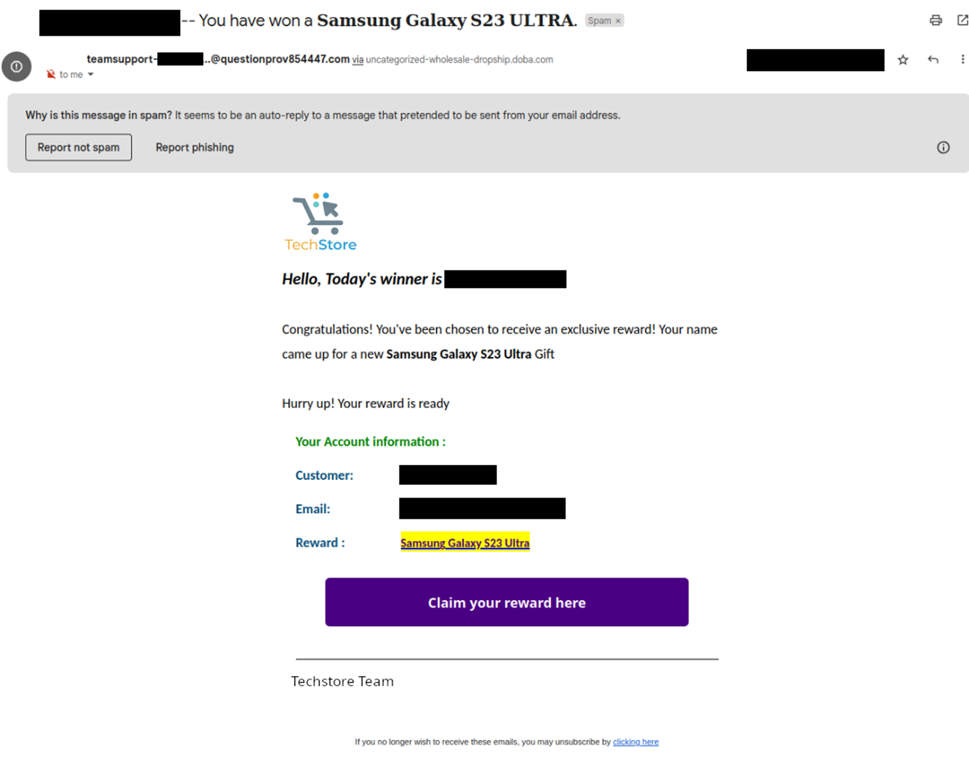 Phishing Email Example Generic Format